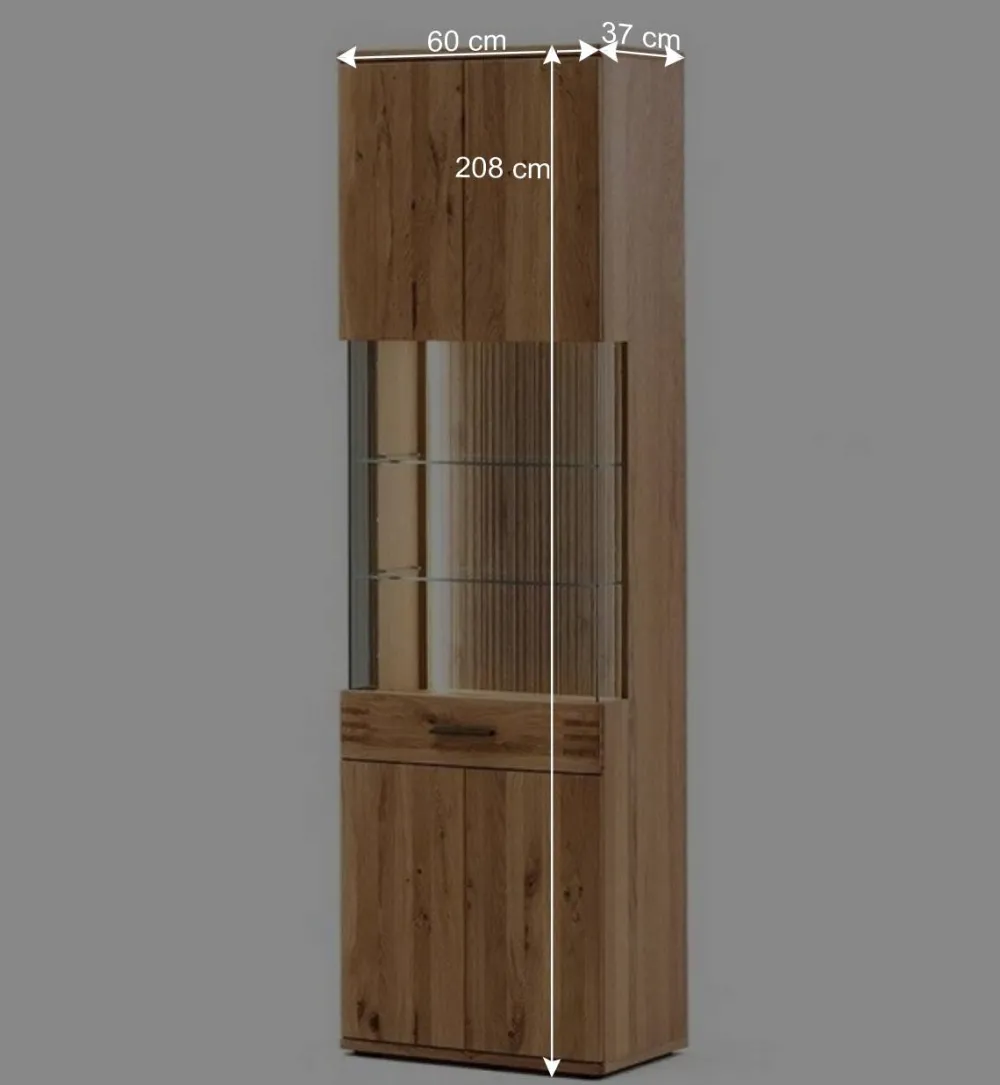 Wohnen Naturholzmöbel|Massivholzmöbel*Wohnzimmer Vitrine in Eiche Bianco geölt - Crupean