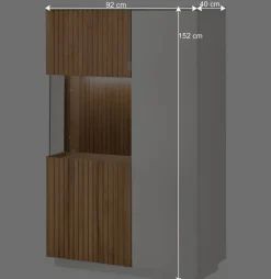 Wohnen Sideboards & Kommoden|Wohnzimmerschränke*Wohnzimmer Vitrinenschrank mit LED Beleuchtung - Miloris