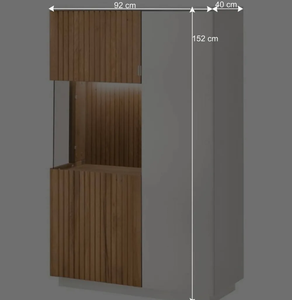 Wohnen Sideboards & Kommoden|Wohnzimmerschränke*Wohnzimmer Vitrinenschrank mit LED Beleuchtung - Miloris