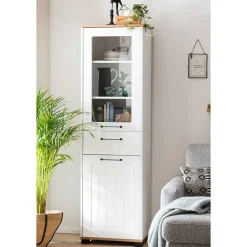 Wohnen Vitrinen|Wohnzimmer-Vitrinen*Wohnzimmer Vitrinenschrank in Weiß - Cabinda