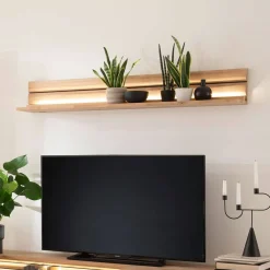 Wohnen Esszimmerregale|Wohnzimmer-Regale*Wohnzimmer Wandboard aus hellem Massivholz - Azzurian