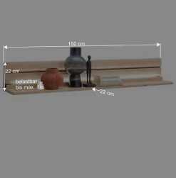 Wohnen Esszimmerregale|Wohnzimmer-Regale*Wohnzimmer Wandboard aus hellem Massivholz - Azzurian
