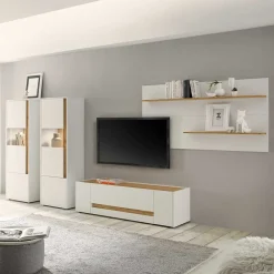 Wohnen Wohnzimmer Wohnwand Set - Nonessia (vierteilig)