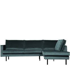 Wohnen Wohnzimmercouch L-Design in Petrol Blau - Fledos