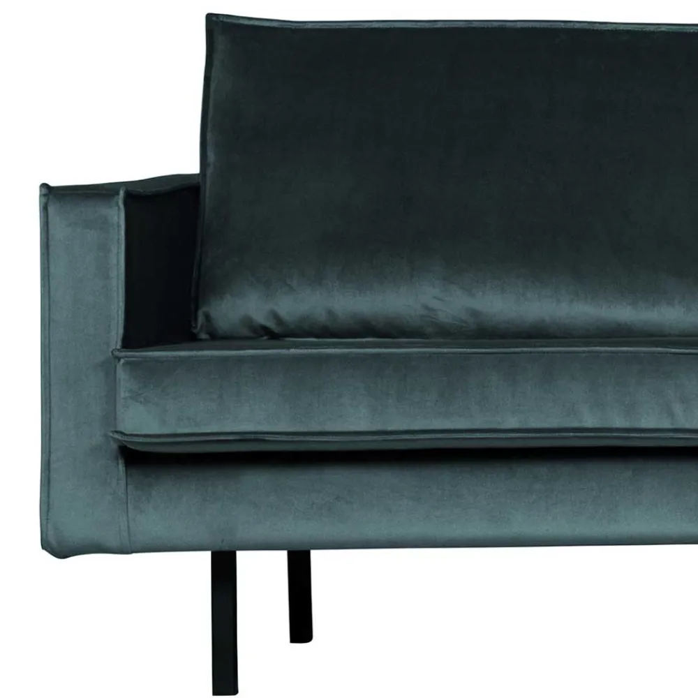 Wohnen Wohnzimmercouch L-Design in Petrol Blau - Fledos