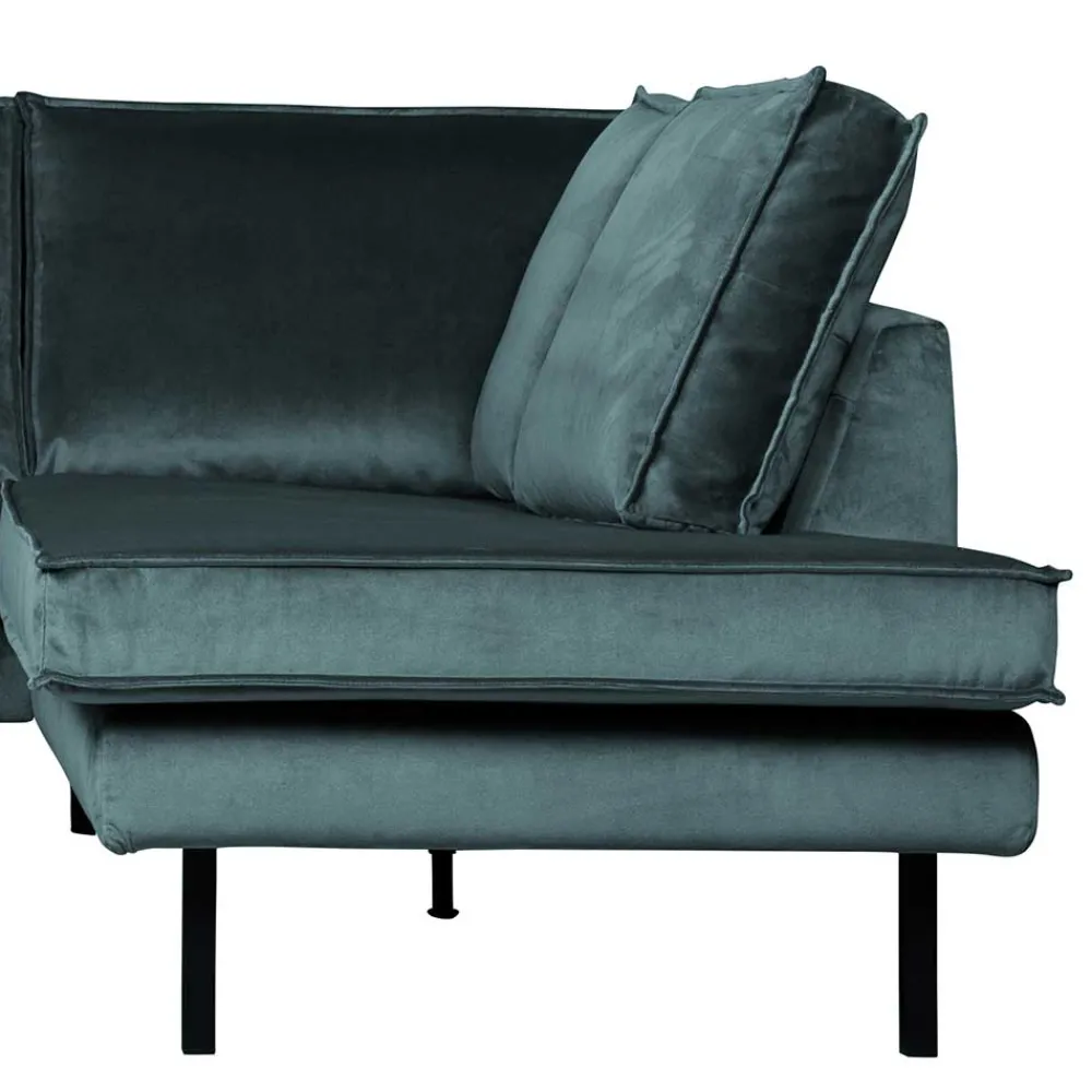 Wohnen Wohnzimmercouch L-Design in Petrol Blau - Fledos