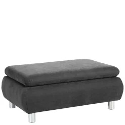 Wohnen Sessel & Hocker|Barhocker*Wohnzimmerhocker in Anthrazit mit Chrom - Venezia