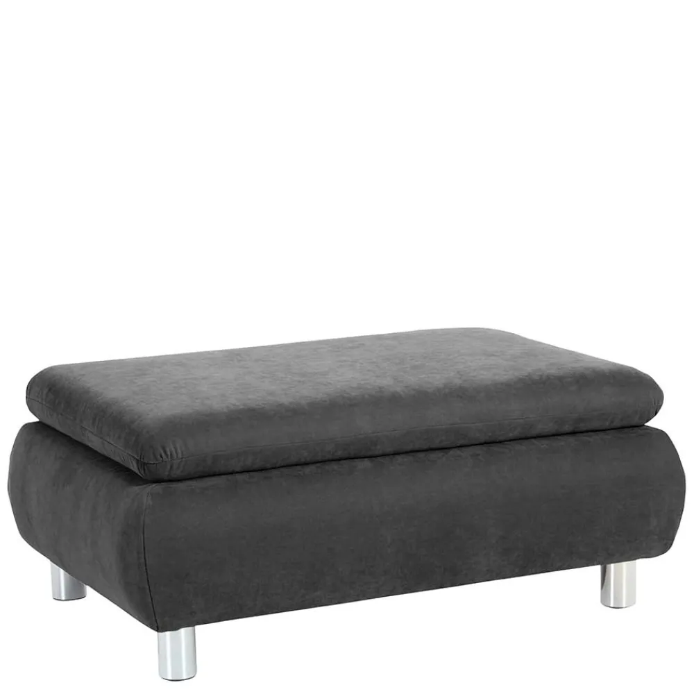 Wohnen Sessel & Hocker|Barhocker*Wohnzimmerhocker in Anthrazit mit Chrom - Venezia