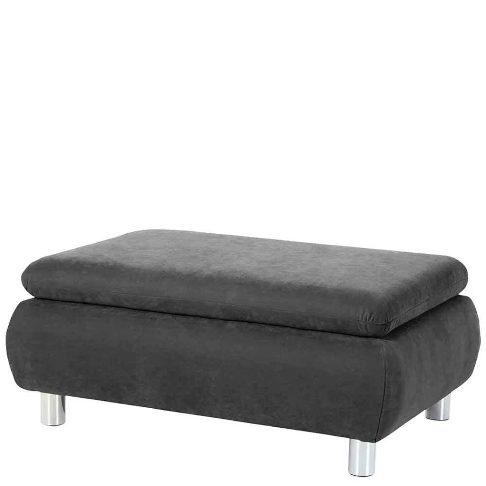 Wohnen Sessel & Hocker|Barhocker*Wohnzimmerhocker in Anthrazit mit Chrom - Venezia