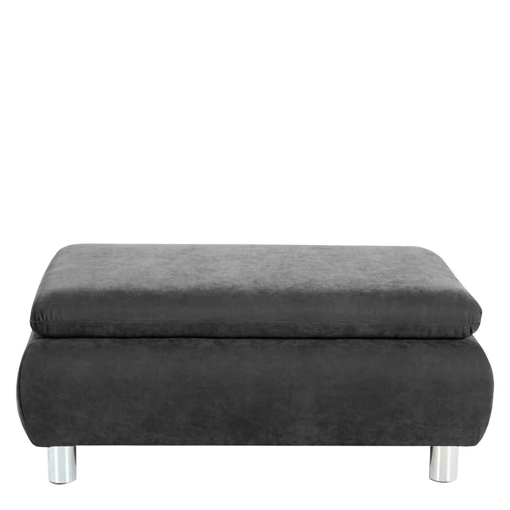 Wohnen Sessel & Hocker|Barhocker*Wohnzimmerhocker in Anthrazit mit Chrom - Venezia