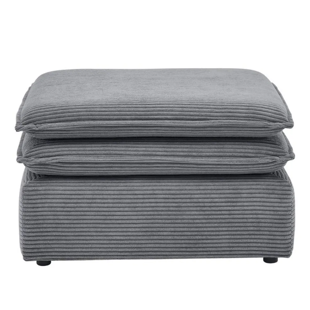 Wohnen Wohnzimmerhocker in Anthrazit Breitcord - Ruffos