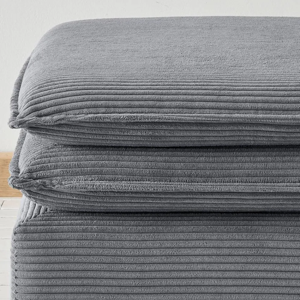 Wohnen Wohnzimmerhocker in Anthrazit Breitcord - Ruffos