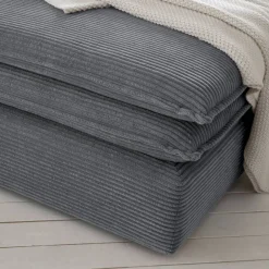 Wohnen Wohnzimmerhocker in Anthrazit Breitcord - Ruffos