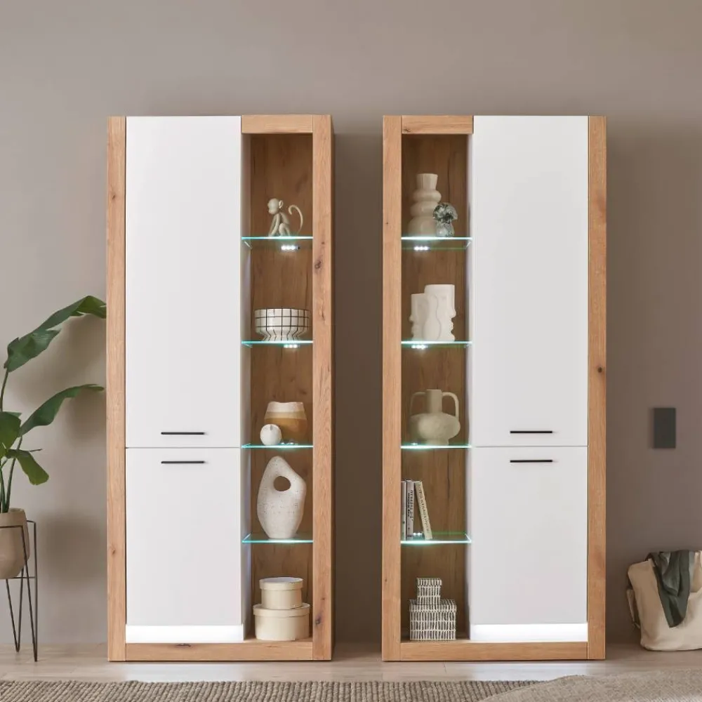 Wohnen Vitrinen|Wohnzimmer-Vitrinen*Wohnzimmerschrank Duo modern - Adejano (zweiteilig)