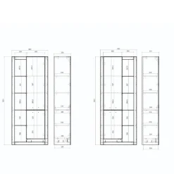 Wohnen Vitrinen|Wohnzimmer-Vitrinen*Wohnzimmerschrank Duo modern - Adejano (zweiteilig)