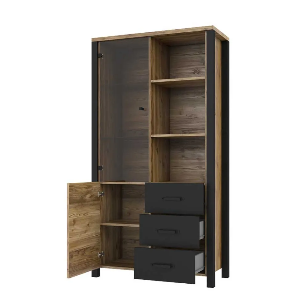 Wohnen Wohnzimmerschrank in Fichte Holzoptik verwittert - Simeona