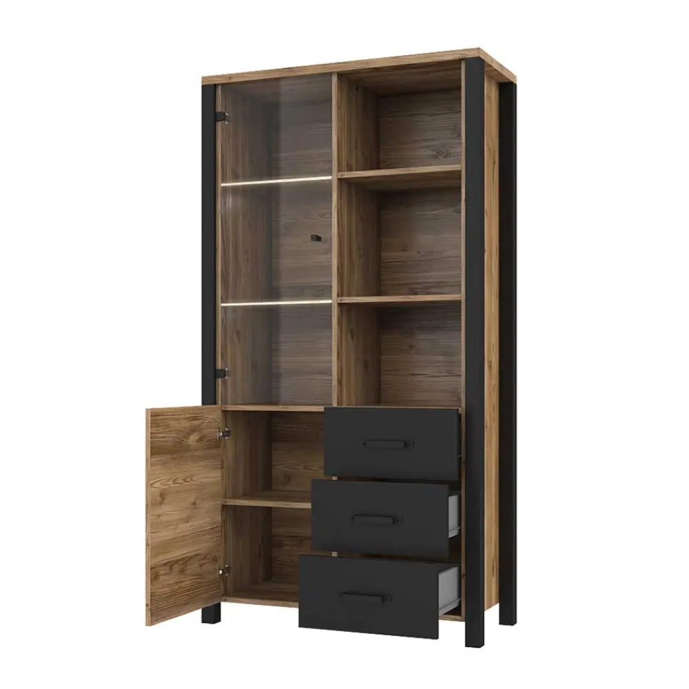 Wohnen Wohnzimmerschrank in Fichte Holzoptik verwittert - Simeona