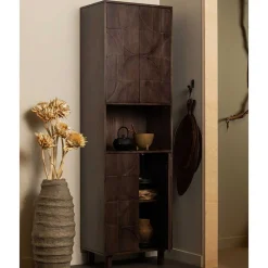 Wohnen Vitrinen|Wohnzimmer-Vitrinen*Wohnzimmerschrank in Walnussfarben - Luisa