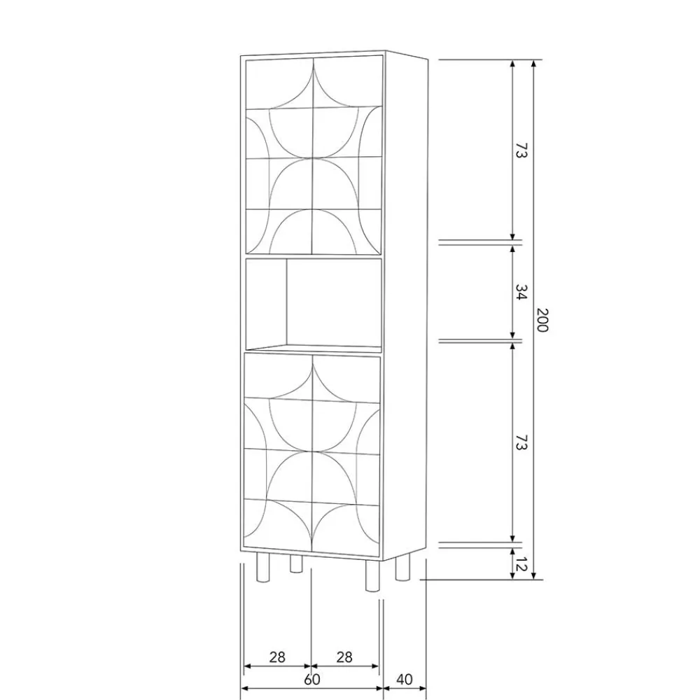 Wohnen Vitrinen|Wohnzimmer-Vitrinen*Wohnzimmerschrank in Walnussfarben - Luisa