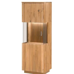 Wohnen Wohnzimmerschrank in Wildeiche Bianco mit Glas - Nelsons