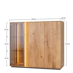 Wohnen Sideboards & Kommoden|Sideboards & Kommoden*Wohnzimmerschrank mit Glas und LED Licht - Cocondar