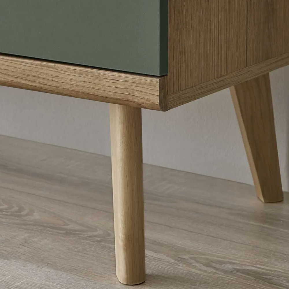 Wohnen Wohnzimmerschränke & Regal in Graugrün - Oliva (vierteilig)