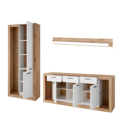 Wohnen Weiße Möbel|Wohnwände*Wohnzimmerschränke und Wandboard Set - Adejano (dreiteilig)