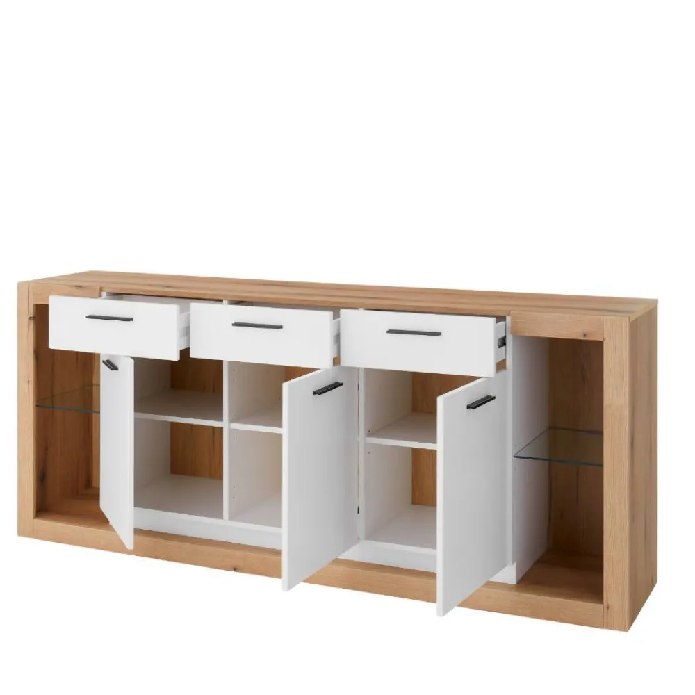 Wohnen Weiße Möbel|Wohnwände*Wohnzimmerschränke und Wandboard Set - Adejano (dreiteilig)