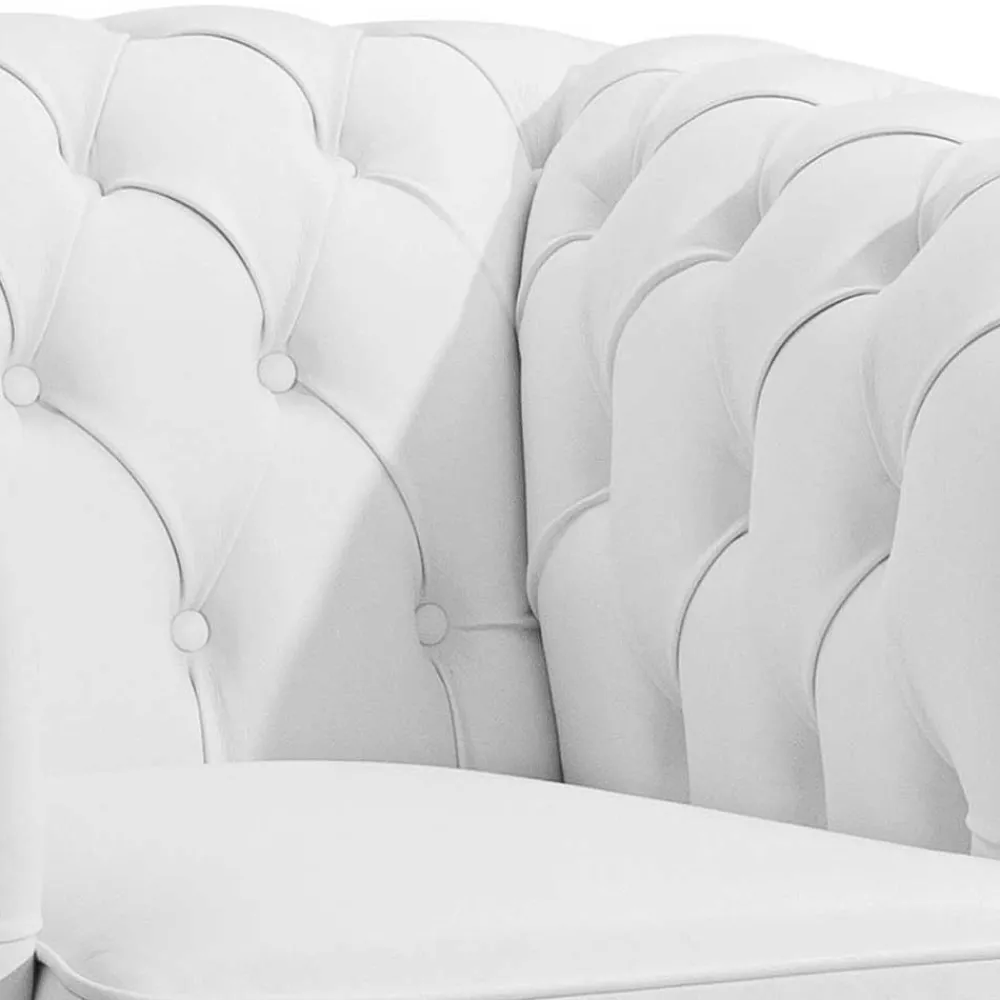 Wohnen Wohnzimmersessel aus Leder in Weiß - Dossera