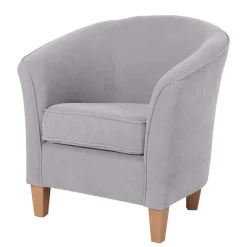 Wohnen Wohnzimmersessel aus Velours Silbergrau - Bekunion