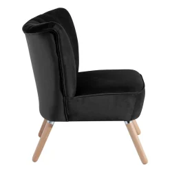 Wohnen Sessel & Hocker|Retro Möbel*Wohnzimmersessel in Schwarz Samtvelours - Vulias