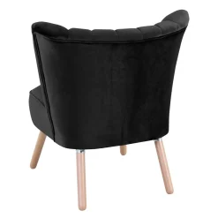Wohnen Sessel & Hocker|Retro Möbel*Wohnzimmersessel in Schwarz Samtvelours - Vulias