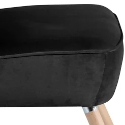 Wohnen Sessel & Hocker|Retro Möbel*Wohnzimmersessel in Schwarz Samtvelours - Vulias