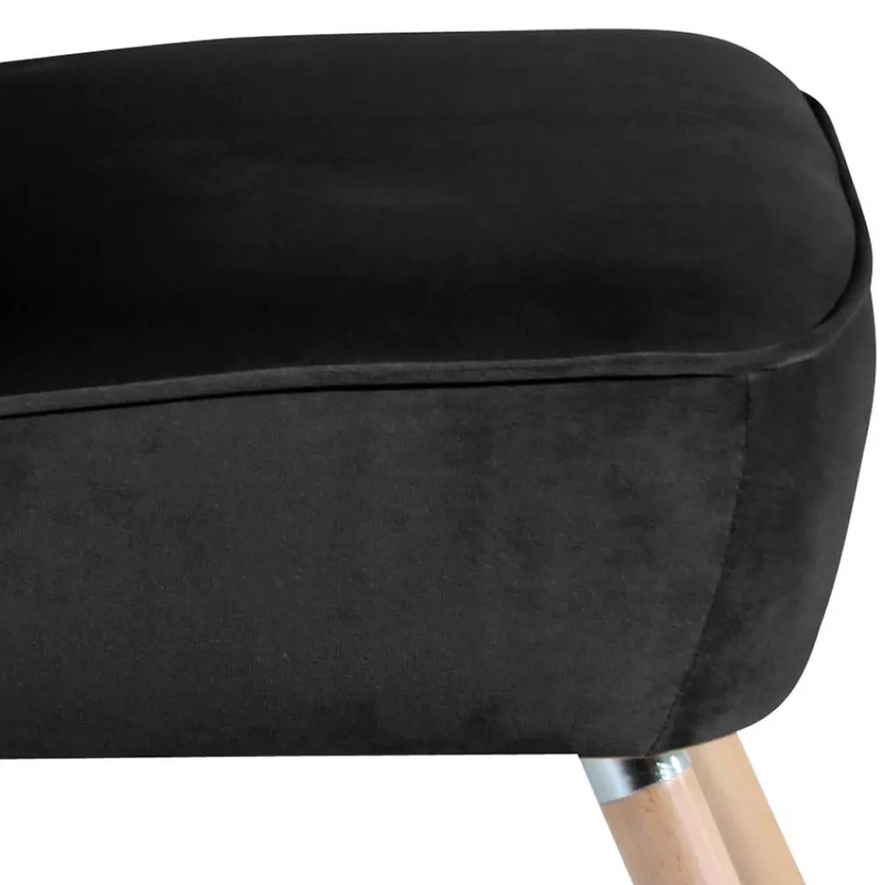 Wohnen Sessel & Hocker|Retro Möbel*Wohnzimmersessel in Schwarz Samtvelours - Vulias