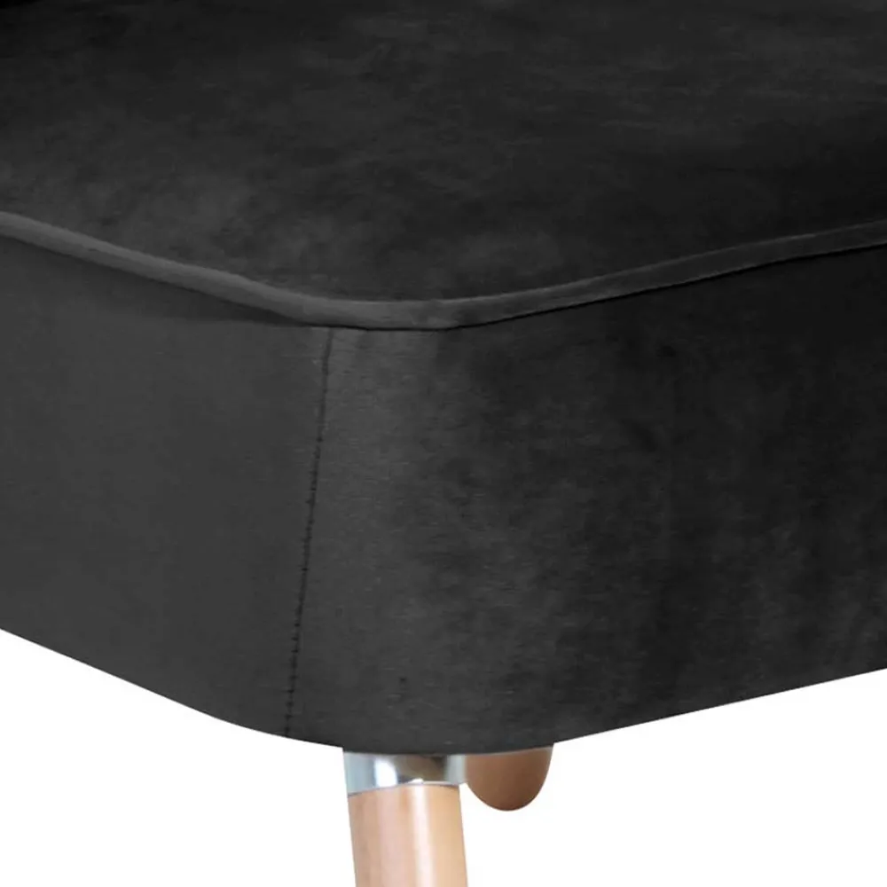 Wohnen Sessel & Hocker|Retro Möbel*Wohnzimmersessel in Schwarz Samtvelours - Vulias