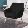 Wohnen Retro Möbel|Sessel & Hocker*Wohnzimmersessel in Schwarz Kunstleder - Ciabeta