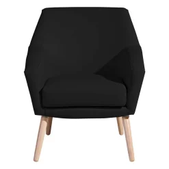 Wohnen Retro Möbel|Sessel & Hocker*Wohnzimmersessel in Schwarz Kunstleder - Ciabeta