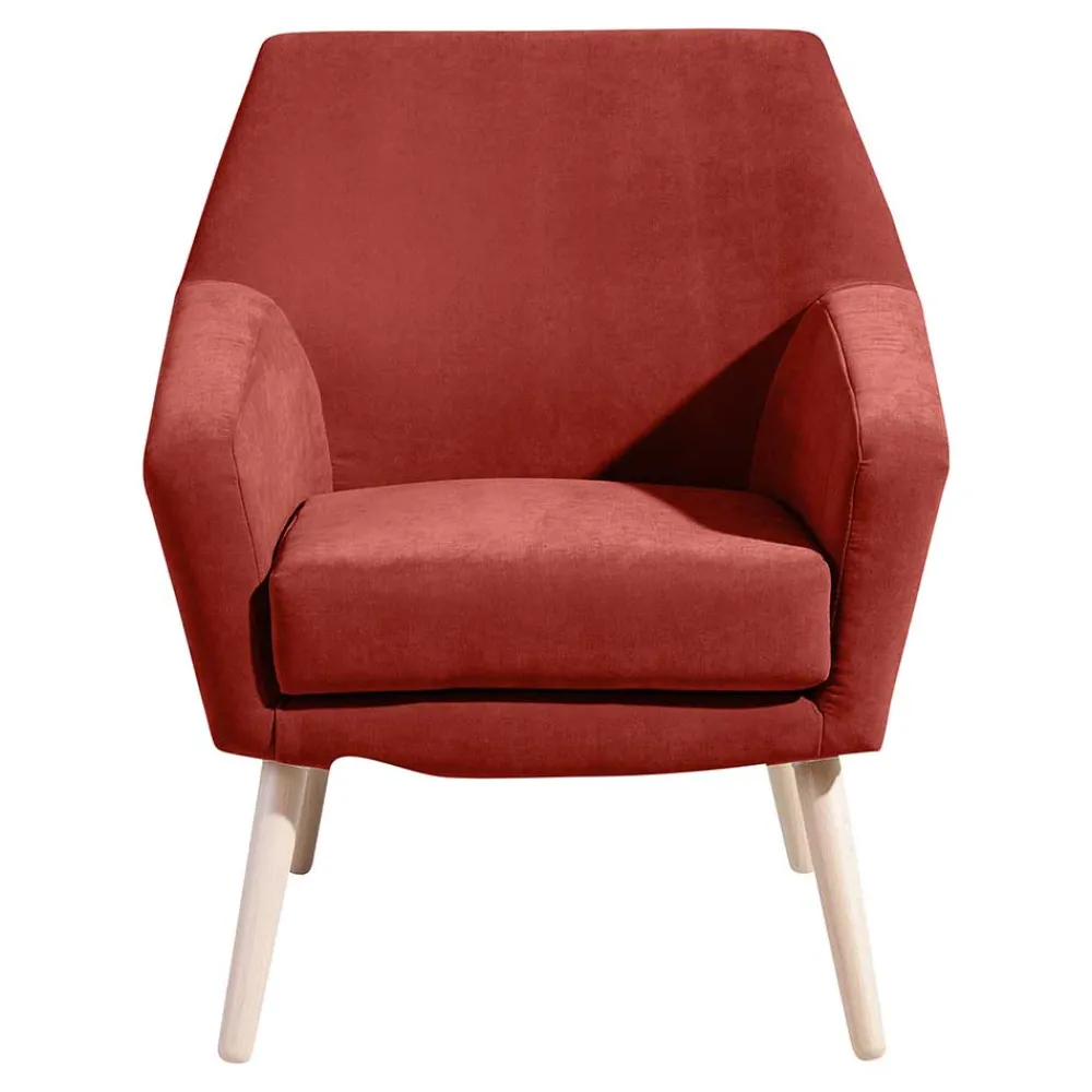 Wohnen Wohnzimmersessel in Terracotta Velours - Emjada
