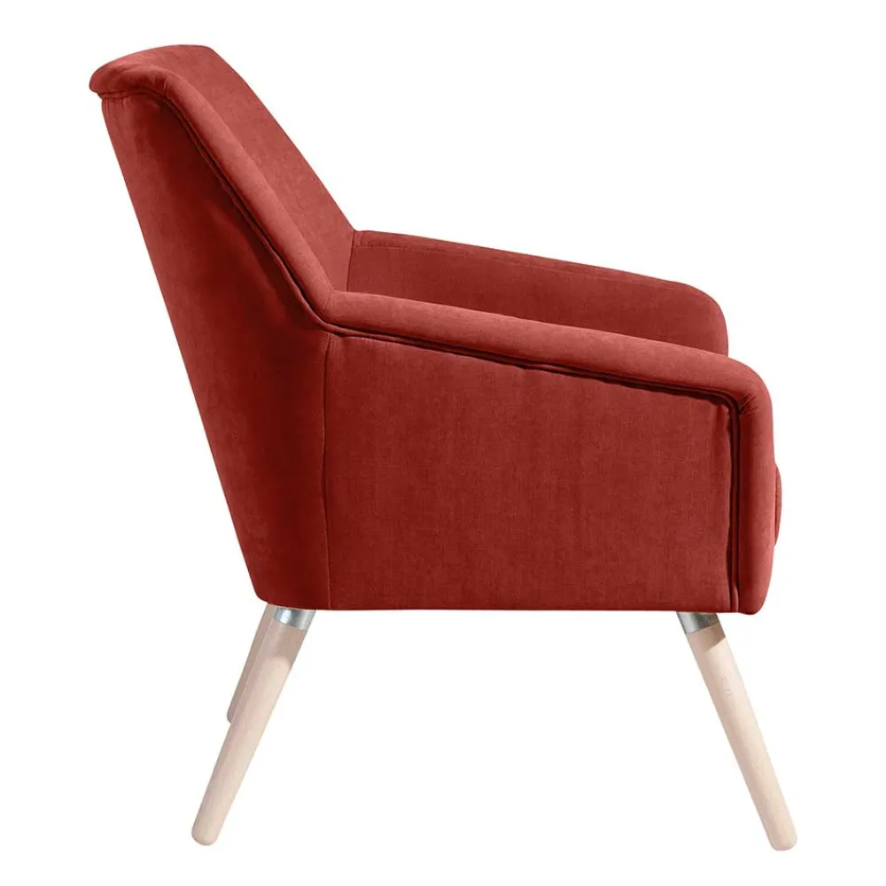 Wohnen Wohnzimmersessel in Terracotta Velours - Emjada