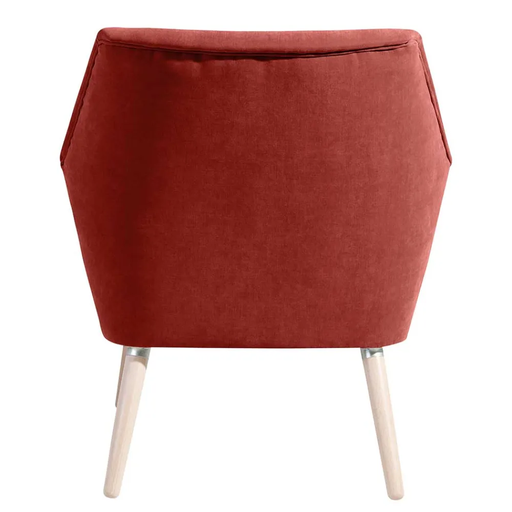 Wohnen Wohnzimmersessel in Terracotta Velours - Emjada