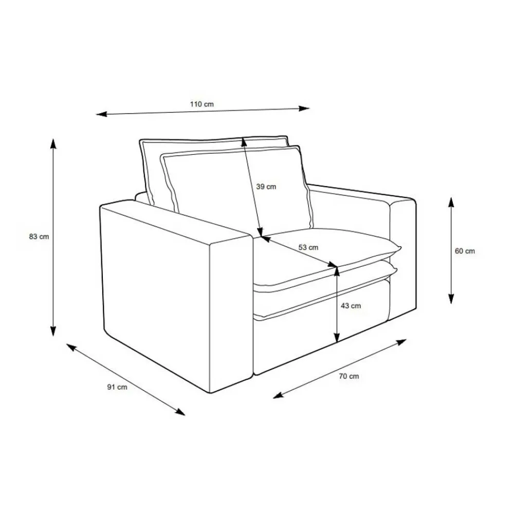Wohnen Wohnzimmersessel und Hocker Set - Ruffos (zweiteilig)