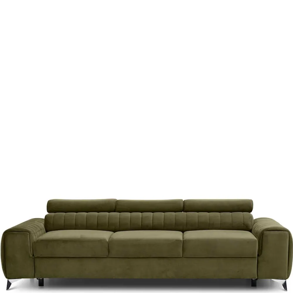 Wohnen Wohnzimmersofa mit Bettfunktion in Oliv Grün - Vultaco