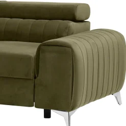 Wohnen Wohnzimmersofa mit Bettfunktion in Oliv Grün - Vultaco