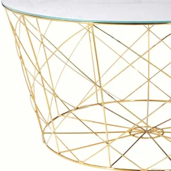 Wohnen Skandinavische Möbel*Wohnzimmertisch in Marmoroptik & Gold - Tocachy