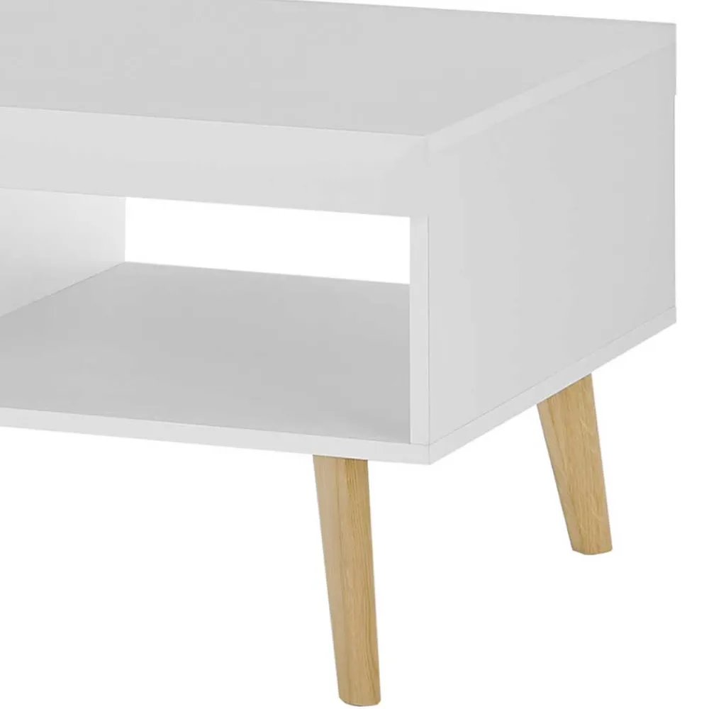 Wohnen Weiße Möbel|Tische*Wohnzimmertisch in Weiß und Eiche - Ginko