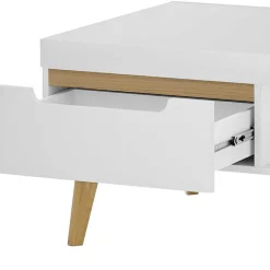 Wohnen Weiße Möbel|Tische*Wohnzimmertisch in Weiß und Eiche - Ginko