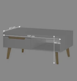 Wohnen Weiße Möbel|Tische*Wohnzimmertisch in Weiß und Eiche - Ginko