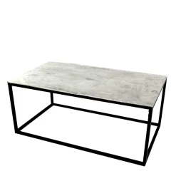 Wohnen Wohnzimmertisch mit Alu Platte in Silber - Magura