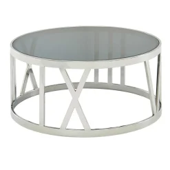 Wohnen Wohnzimmertisch mit Glasplatte in Schwarz getönt - Julado