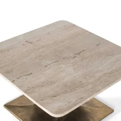 Wohnen Wohnzimmertisch mit hellgrauer Marmorplatte - Cimbaly